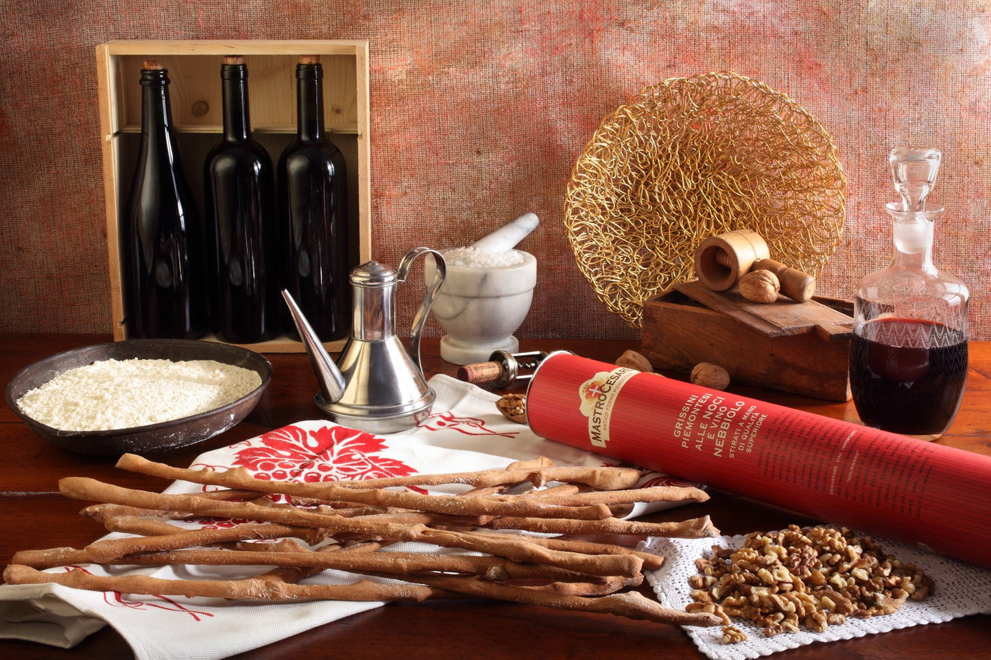 Grissini Noci e Vino Nebbiolo Tubo Gourmand - MastroCesare